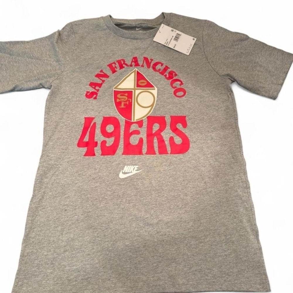 Nike San Francisco 49ers Kids T-Shirt Heather Grey‎ NFL Size L 14/16